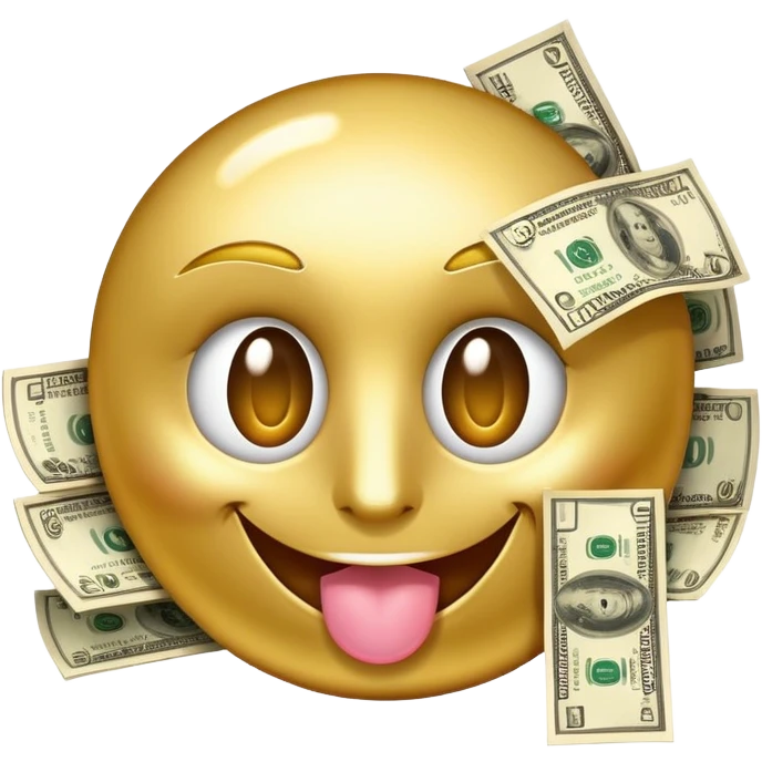 money sign eye happy face emoji with tongue out with money    emoji