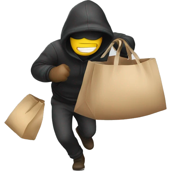 thief stealing a bag emoji