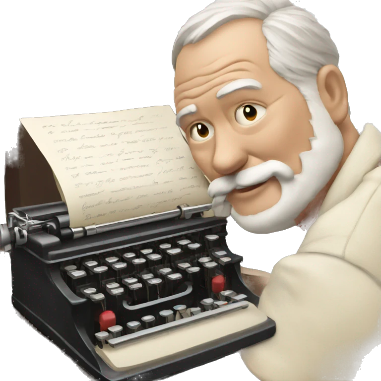hemingway with typewriter emoji
