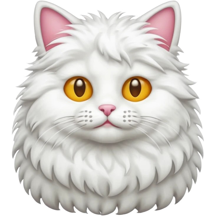ios style cat emoji, full body, white emoji