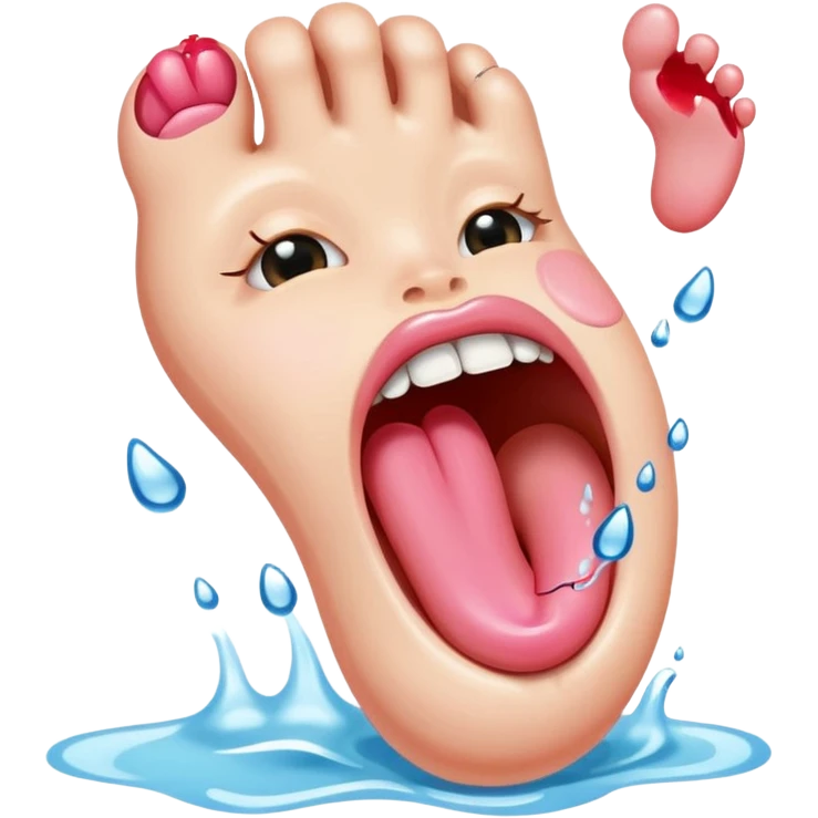 Tongue licking feet emoji
