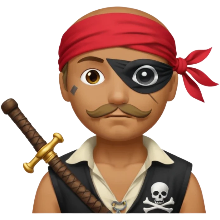 Make a pirate doing the 67 meme emoji
