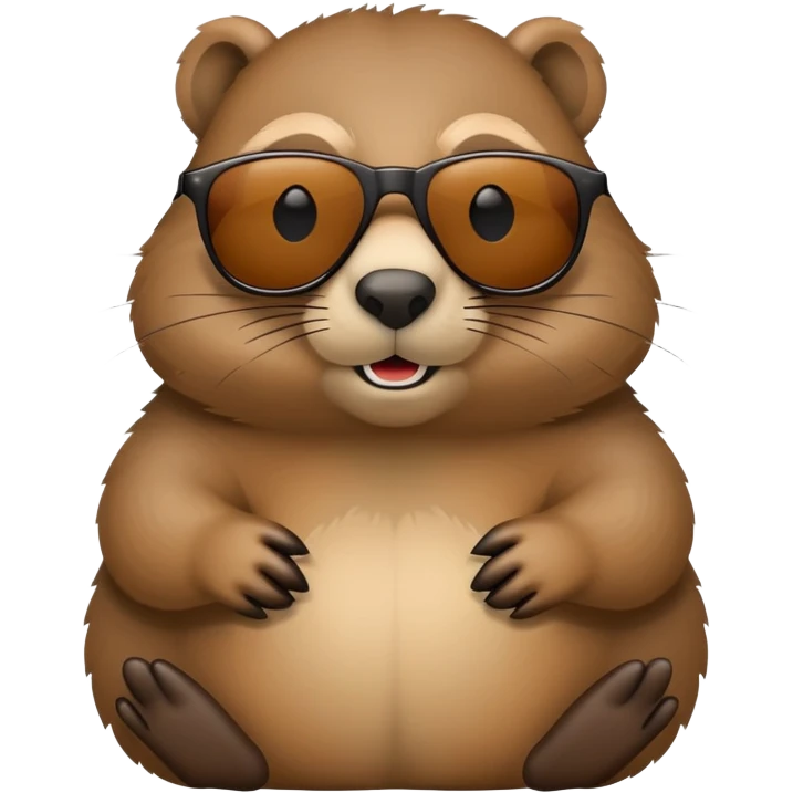 groundhog wearing sunglasses, cool emoji