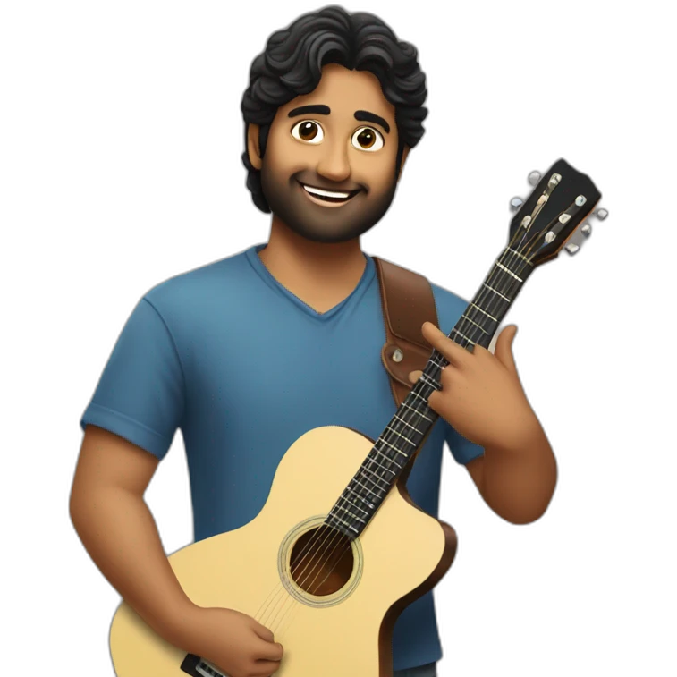 Arijit Singh holding a guitar emoji