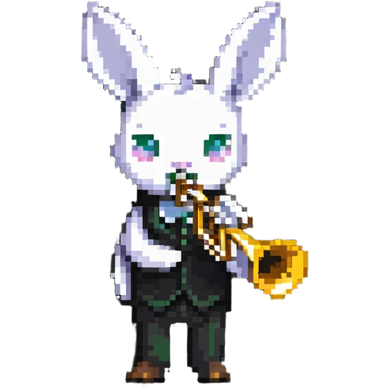 Character with trumpet-shaped ears emoji