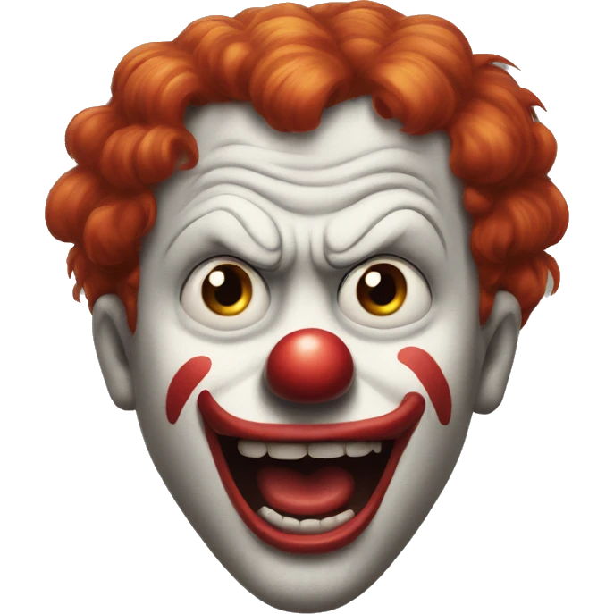 Clown with red hair,angry and red nose emoji