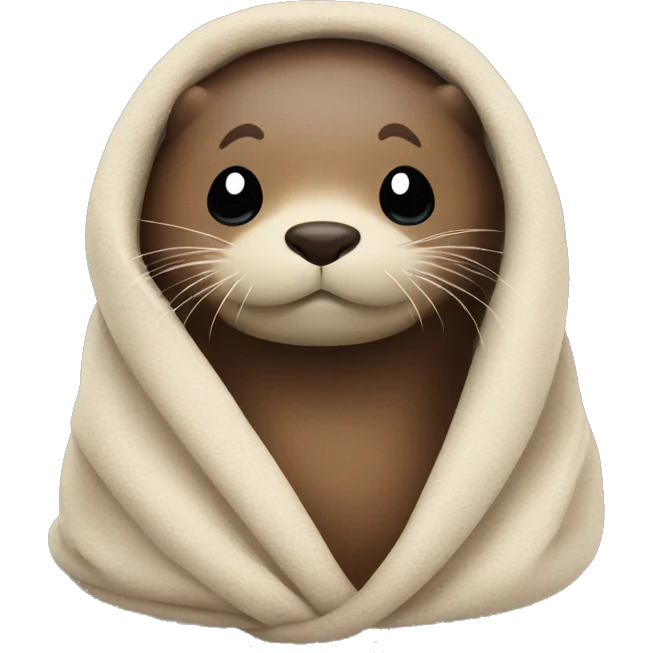 Otter wrapped in a blanket emoji