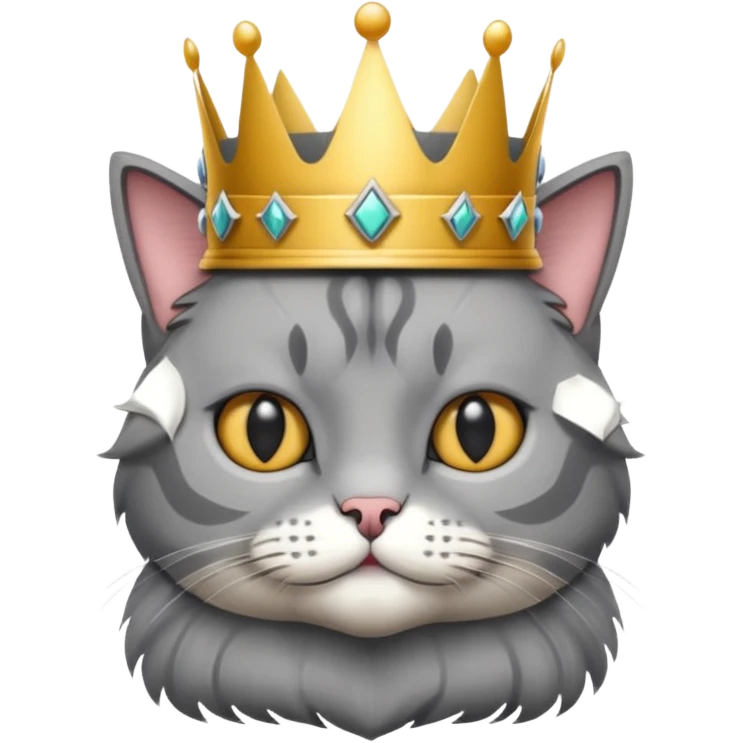 Scottish folded cat with crown  emoji