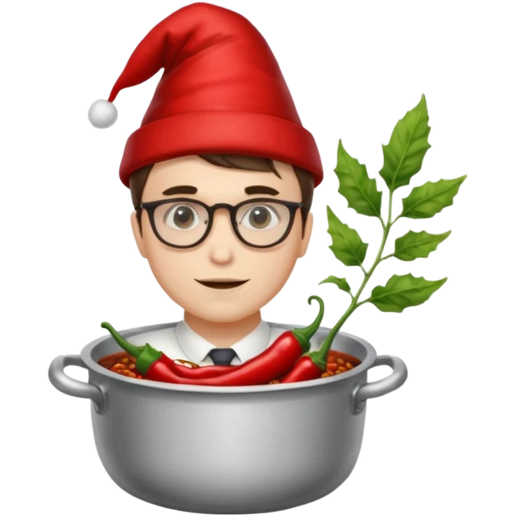 Charlie Kirk in a pot of chili emoji