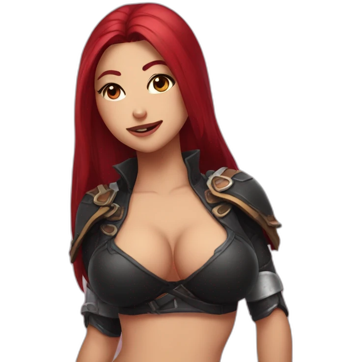 Katarina posing hand on boobs sfw emoji