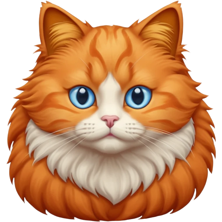 orange puffy cat with blue eyes emoji