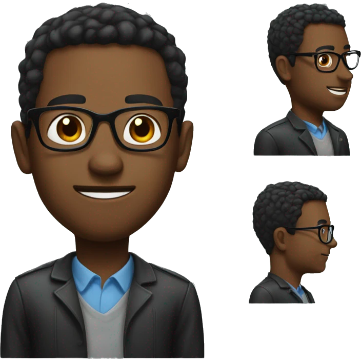 black men with nerd emoji