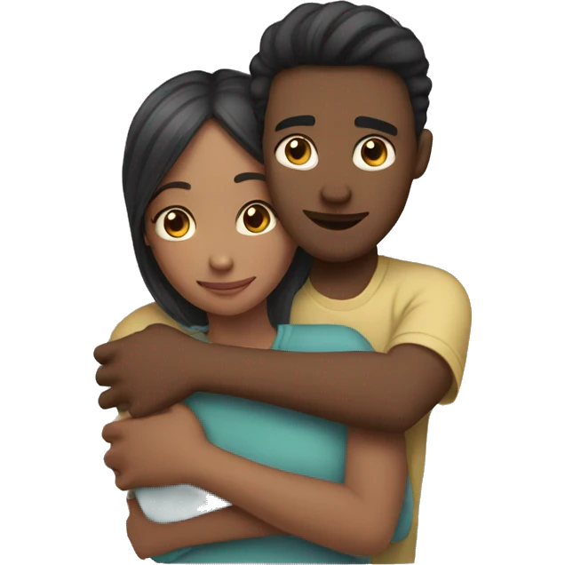 Girl, hugging boyfriend emoji