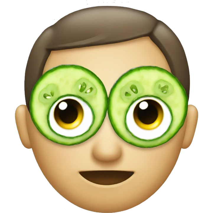 emoji with cucumbers on eye emoji