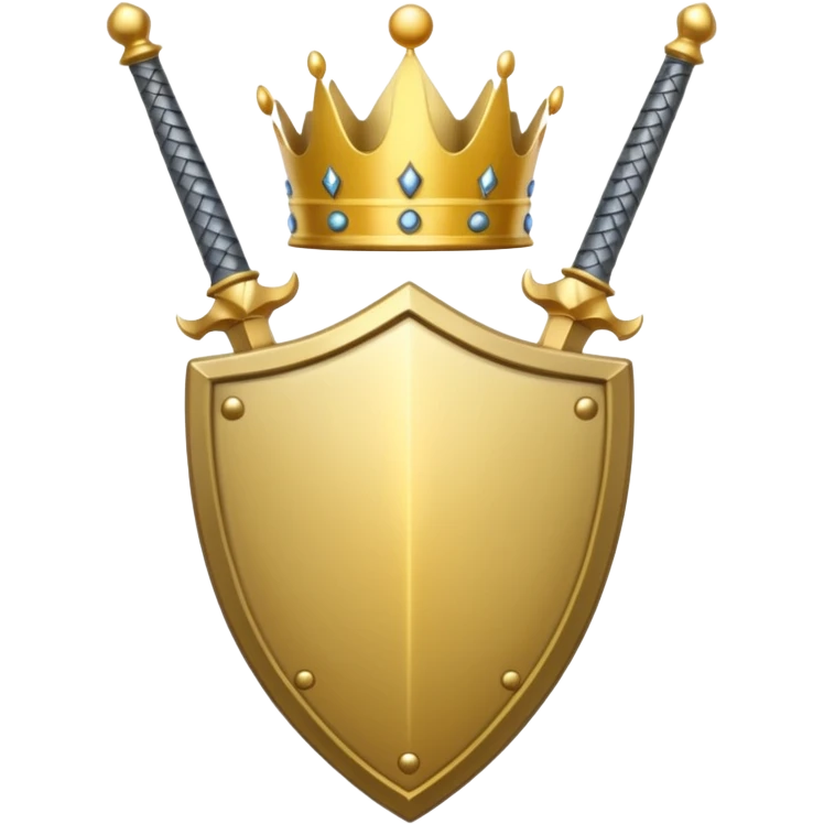 Powerful emoji with only sword, shield and crown emoji