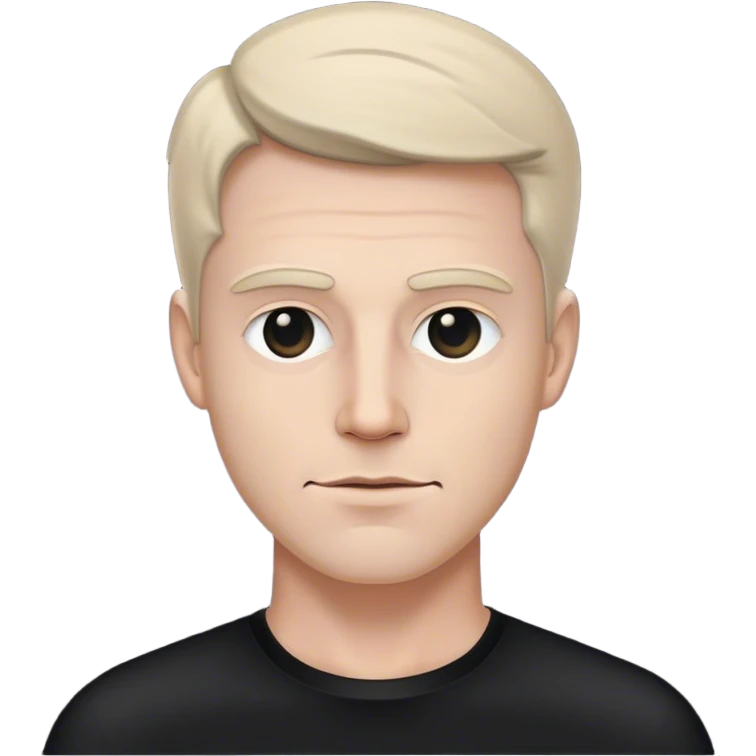 seriously White man in all black  emoji