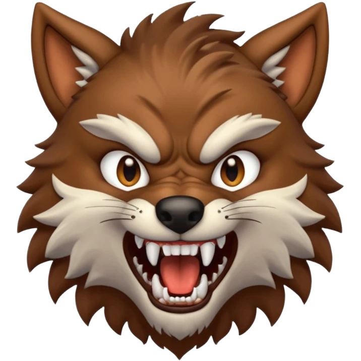 Werewolf – Furry wolf-man mid-roar emoji