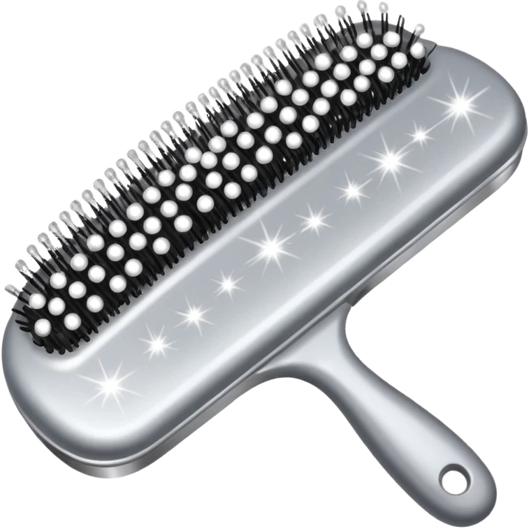 hairbrush with sparkles around it emoji