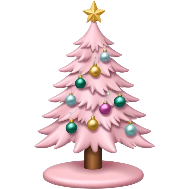 pastel pink christmas tree emoji