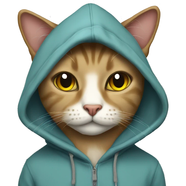 Cat wearing hoodie emoji