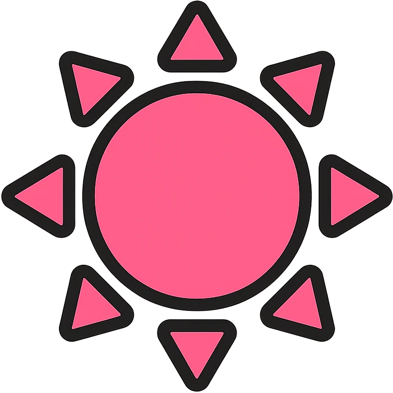 simple pink sun icon emoji