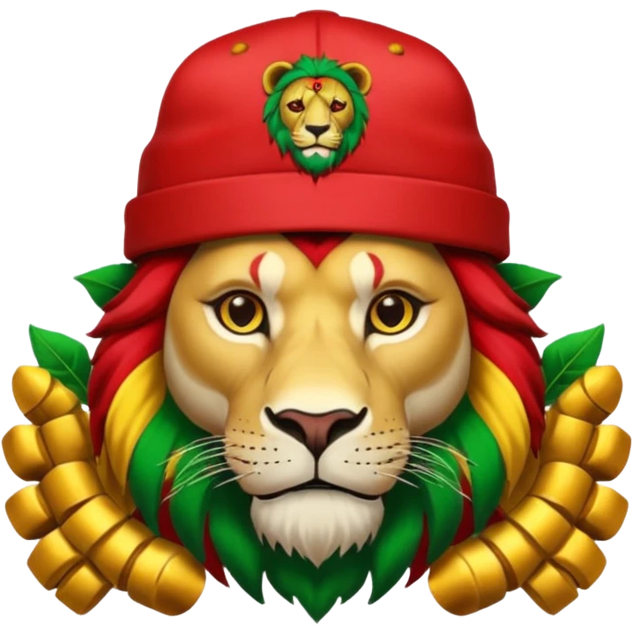 Create a power station with a rasta cap on with red gold green grafite of a lion and skulls with Fred the fossibot written on it emoji