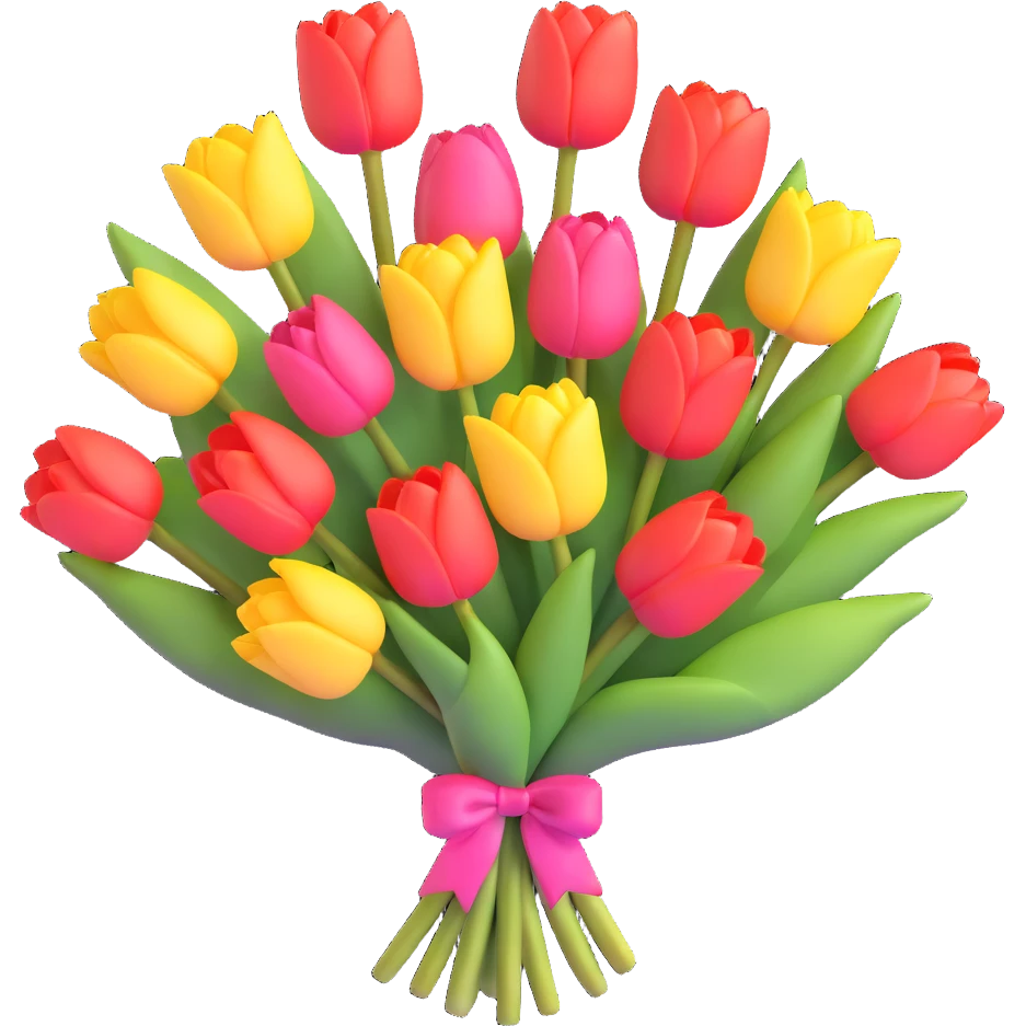 beautiful bouquet of colorful tulips emoji
