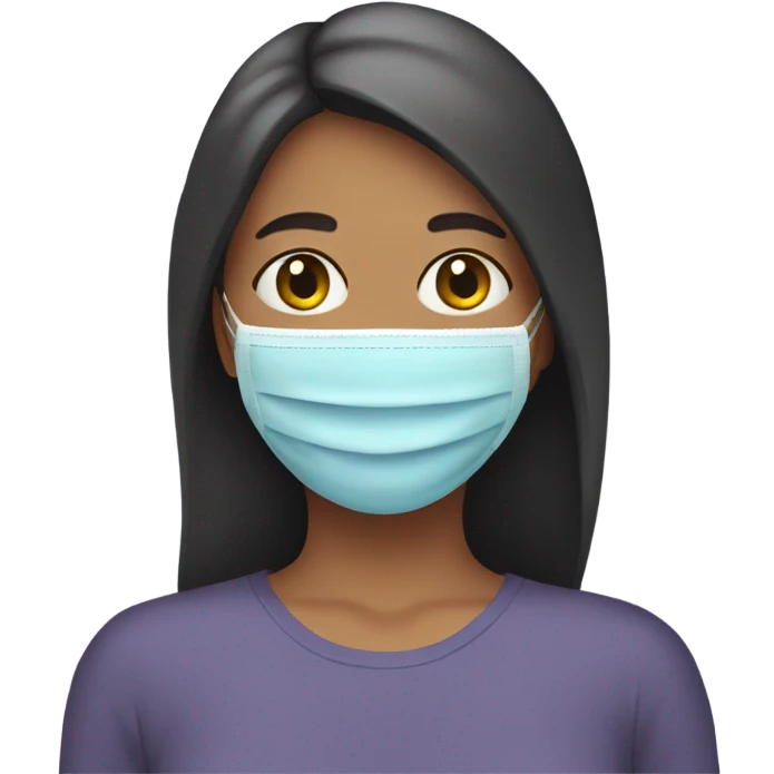 a person putthing a face mask on her face emoji