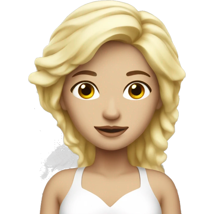 Woman with blonde hair in white dress and white wings-angel emoji