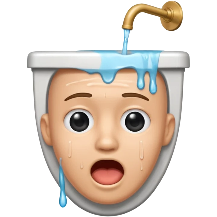 human head inside toilet singing emoji