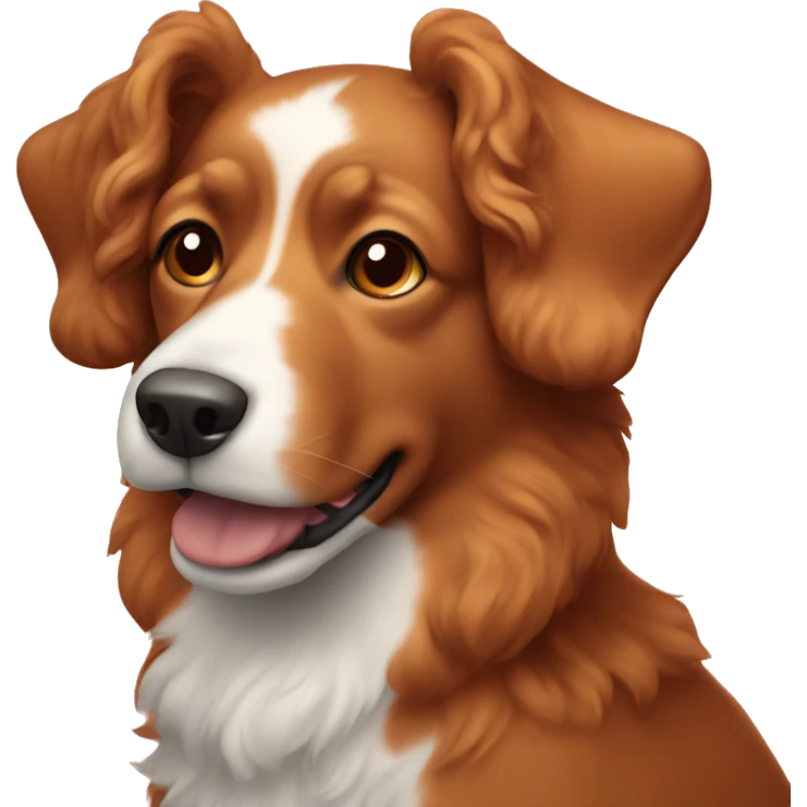 Light red dog with curly hair on ears and a white snout emoji