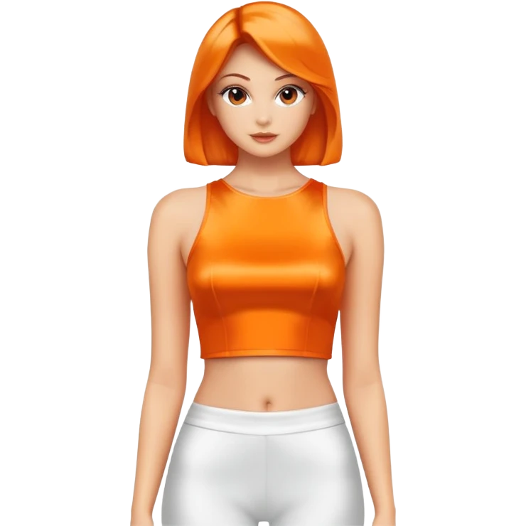 super realistic isolated orange satin crop top emoji