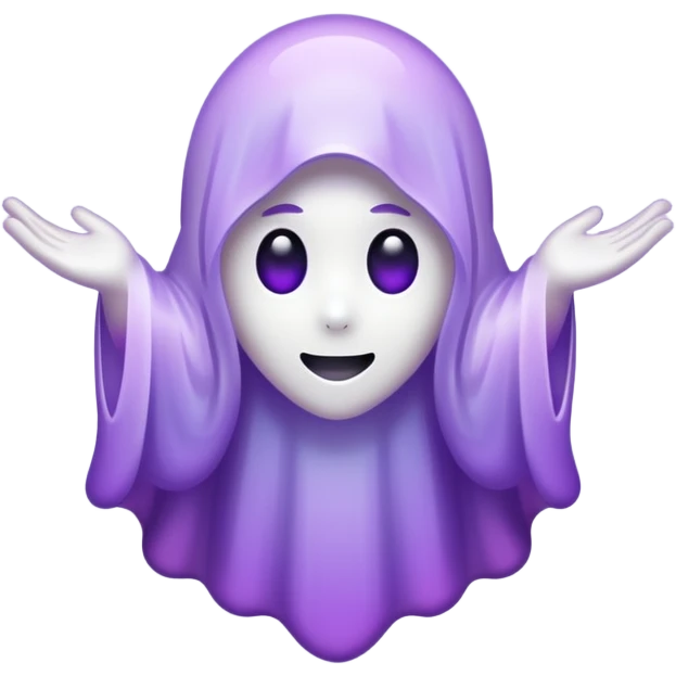 glitter cian and purple ghost emoji