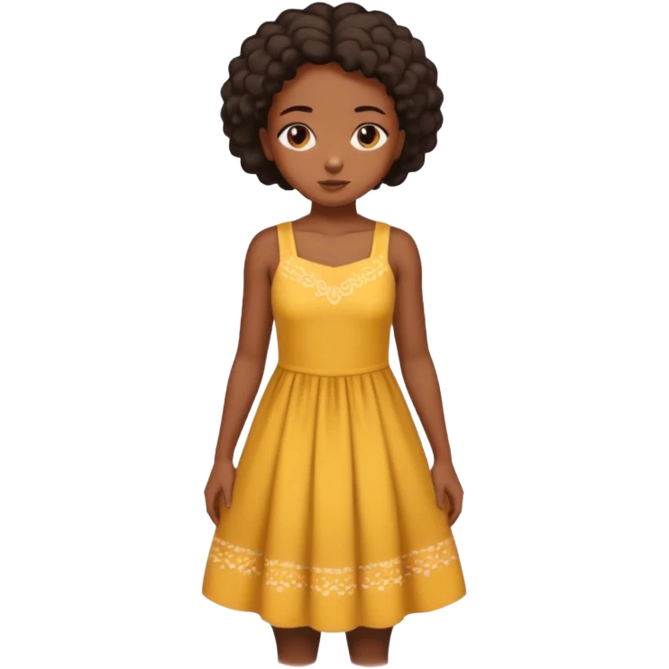 Black girl looking down at the floor emoji