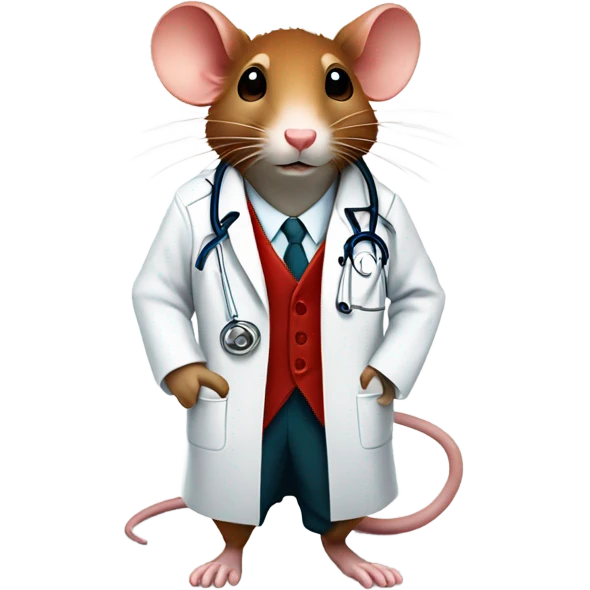 Rat with long red hair and is a doctor emoji