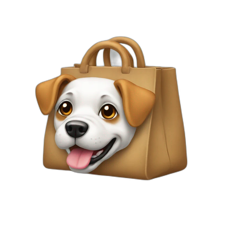 Un chien dans un sac emoji