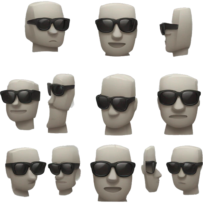 Moai with sunglasses looking cute emoji