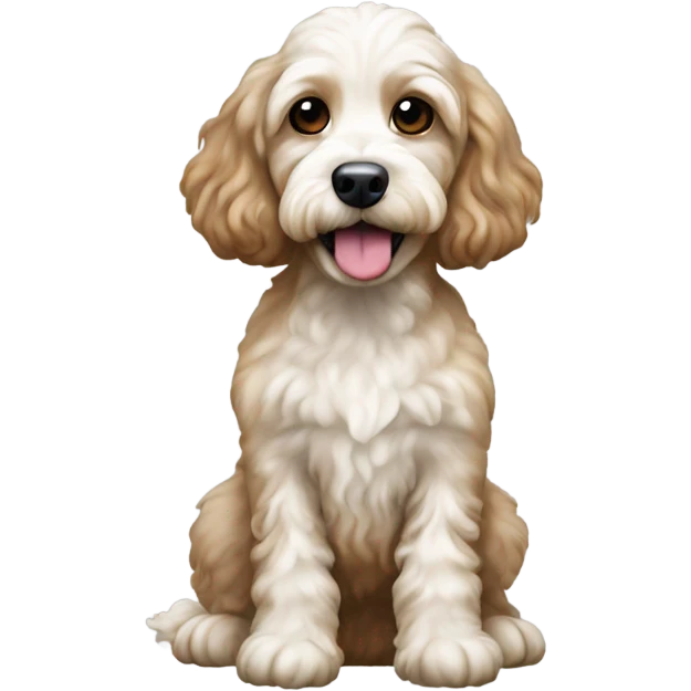Cockerpoo with white neck emoji