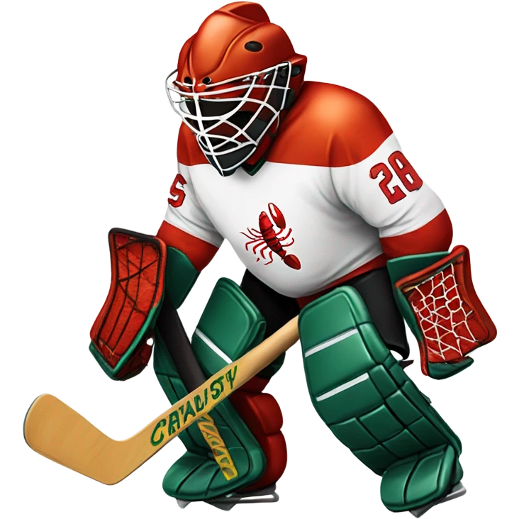 Crayfish hockey goalie emoji