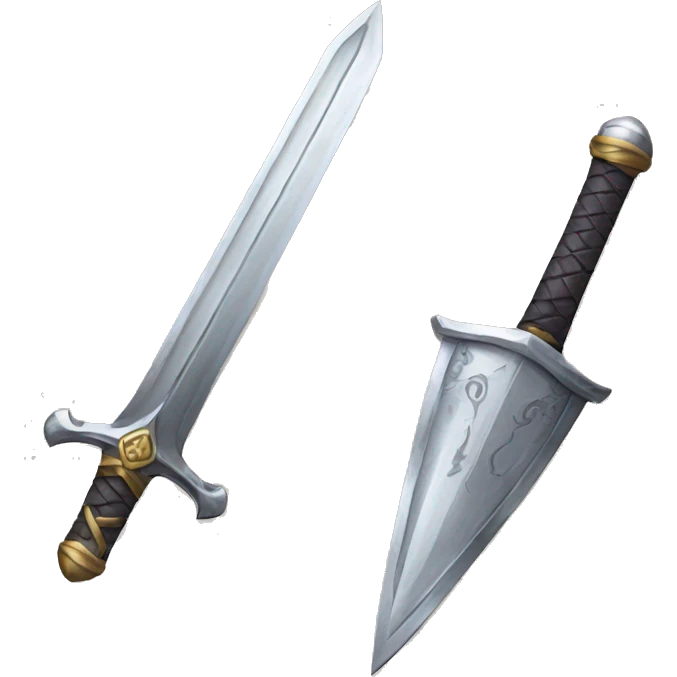 one silver sword and one iron sword emoji