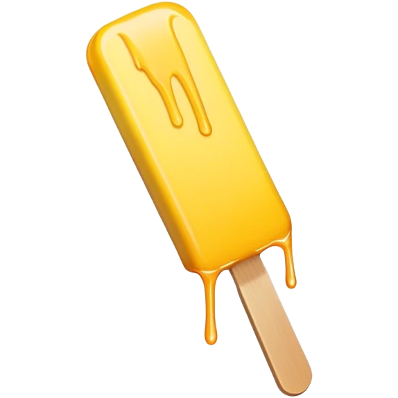 Long thin yellow popsicle dripping  emoji
