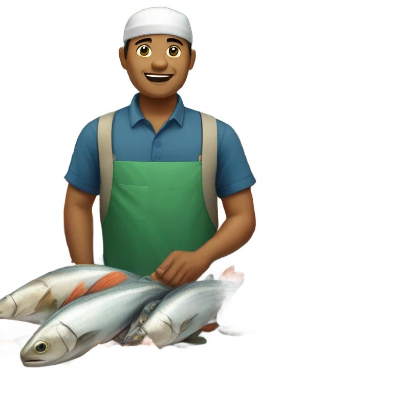 fat indonesian fish salesman emoji