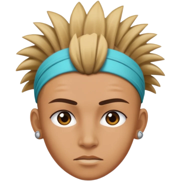 extreme mohawk person face headband emoji