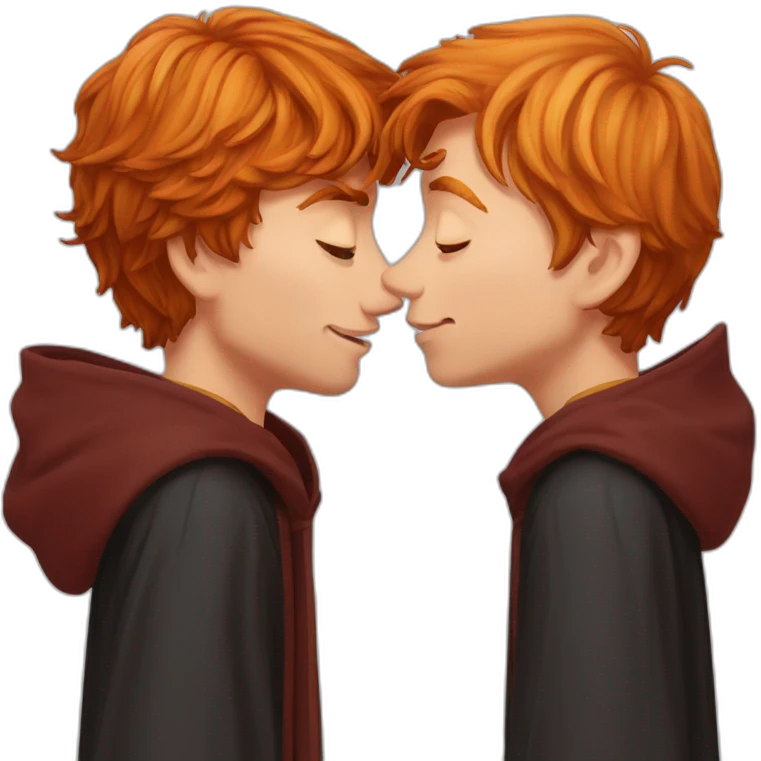 Harry Potter kissing Ron Weasley emoji
