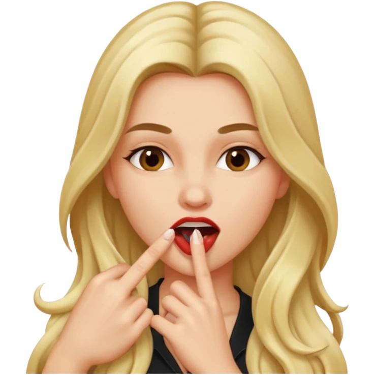 Carita sexy mordiéndose el dedo emoji