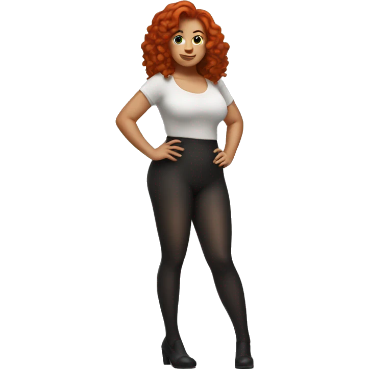 Curvy redhead in tights sfw emoji