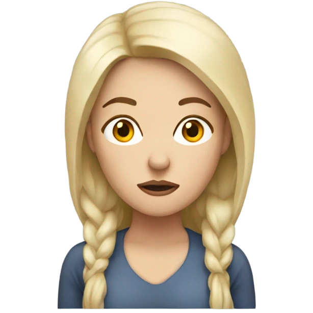 Realistic white women that is tired  emoji