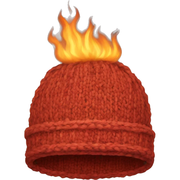 burning knitted hat emoji