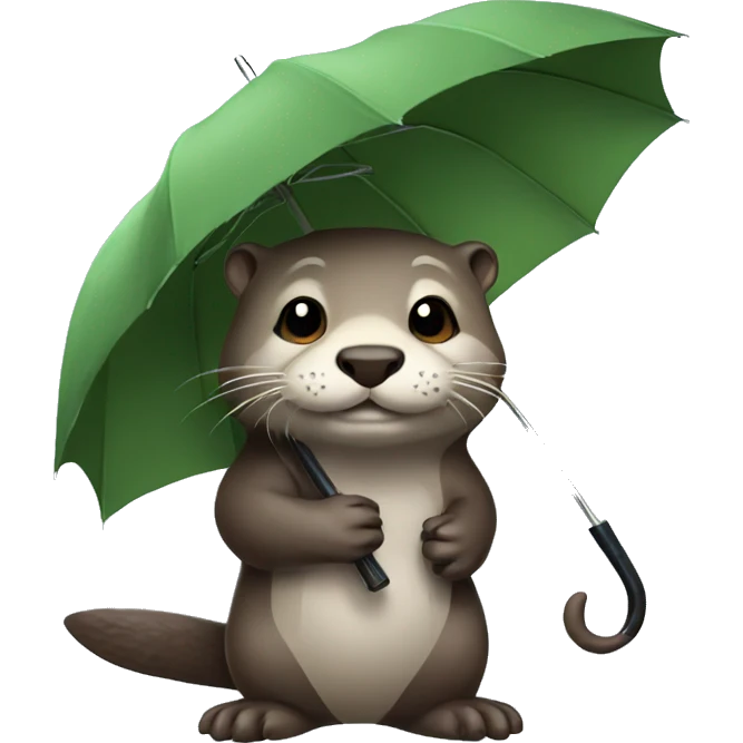 Otter holding umbrella  emoji