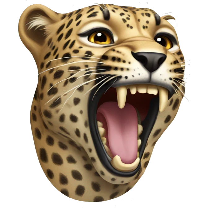 roaring leopard  emoji
